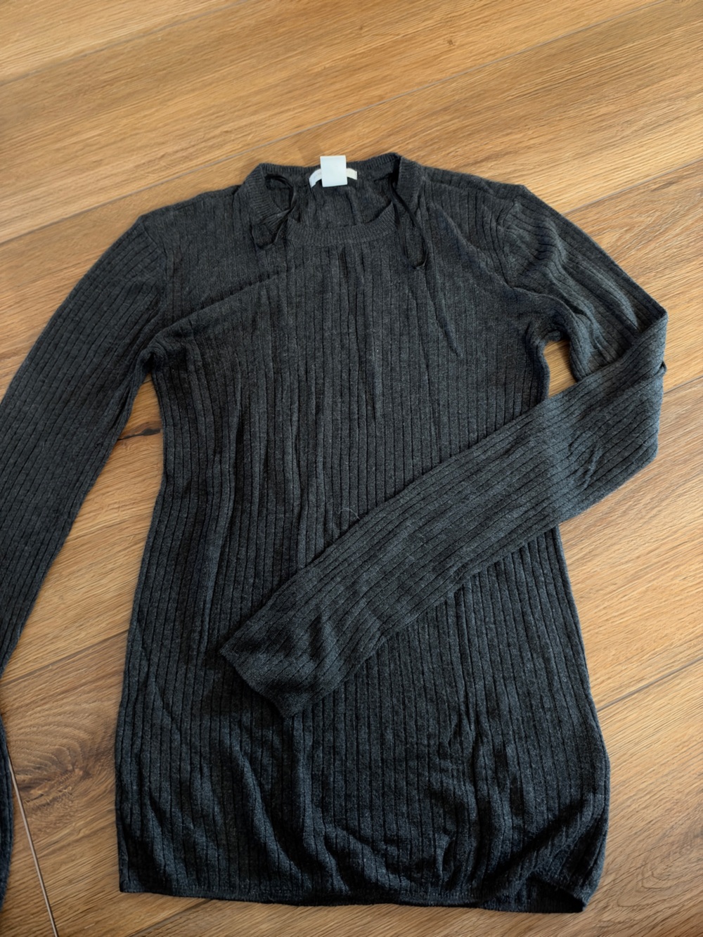 H&M Ribbed Long Sleeve - Charcoal Gray